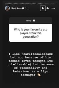 Barbora Krejcikova's Instagram story